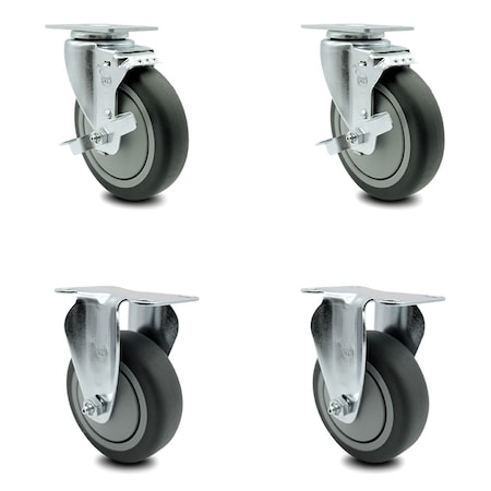 Service Caster Cambro Dish Caddies Swivel Caster with 2 Rigid Replacement Set - SCC CAM-SCC-20S514-TPRB-TLB-2-R-2